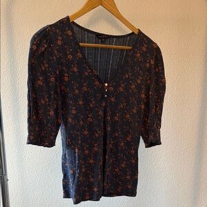 Floral V-Neck Women's Top